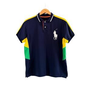 Polo Ralph Lauren Big Pony Polo Medium Blue Colorblock Performance Tennis Golf